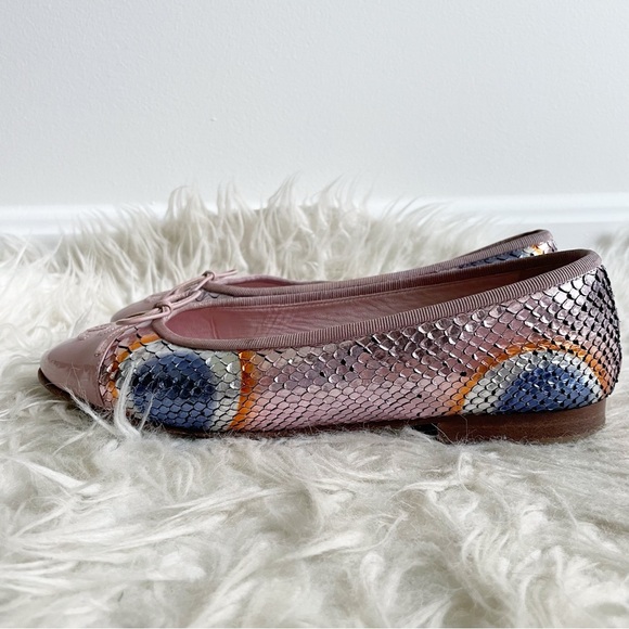 Chanel Interlocking CC Logo Ballet Flat Python Pink Multicolor size 38 - Picture 11 of 12